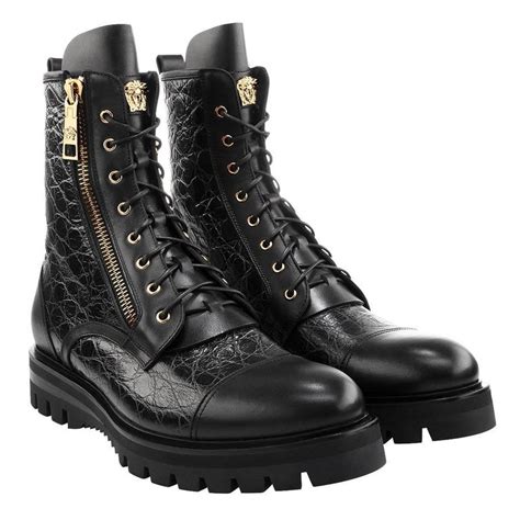 versace stamped croc army boots|Versace Military Boots .